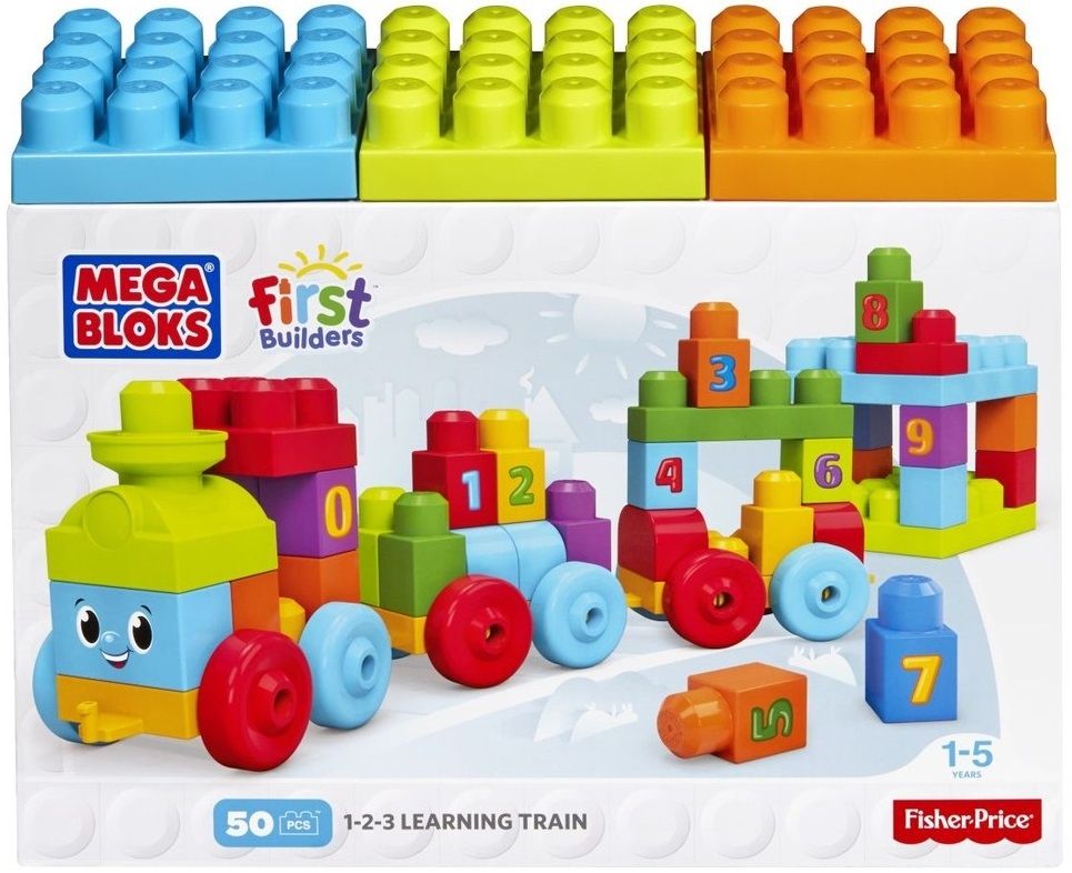 Klocki plastikowe MATTEL Pociąg edukacyjny 1-2-3 DKX60
