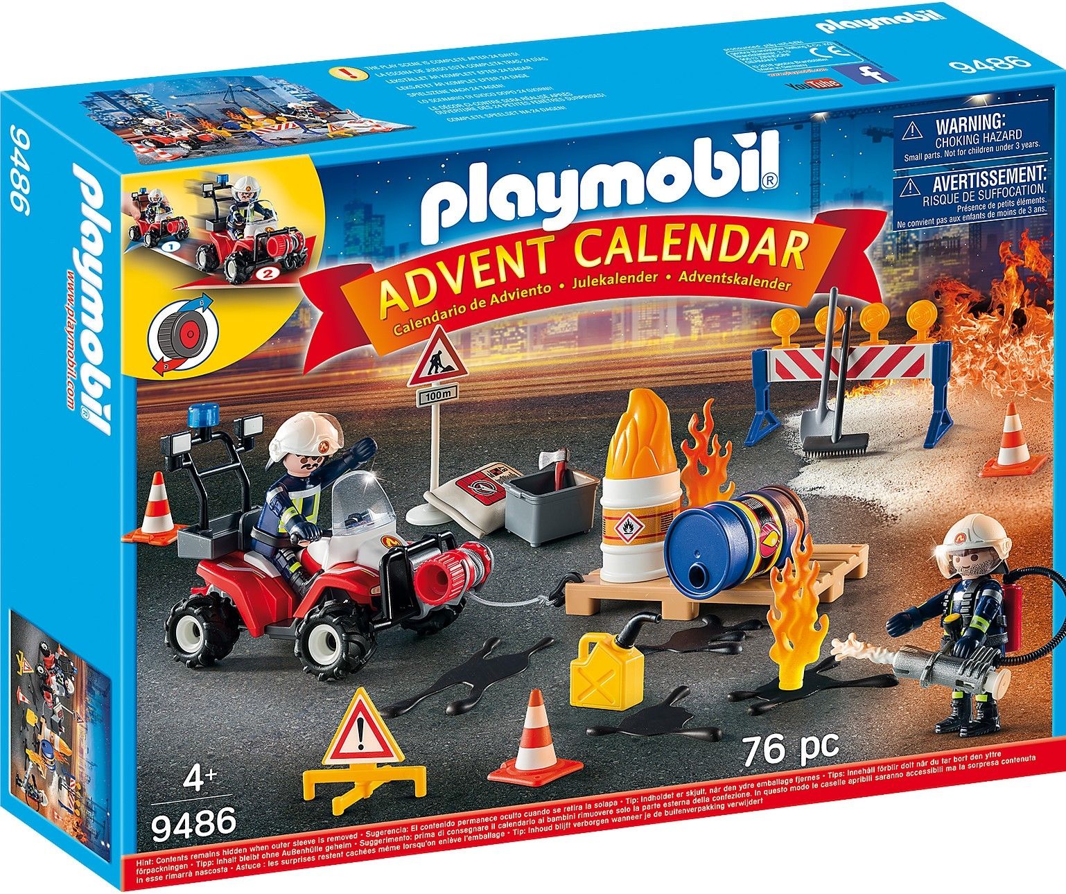 Klocki plastikowe PLAYMOBIL Kalendarz adwentowy Akcja straży pożarnej na placu budowy 9486