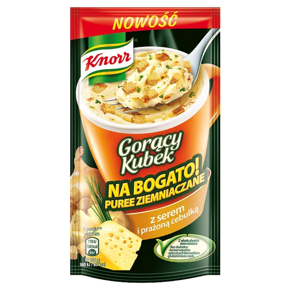 Knorr Gorący Kubek Na bogato! Puree ziemniaczane z serem i prażoną cebulką 47 g