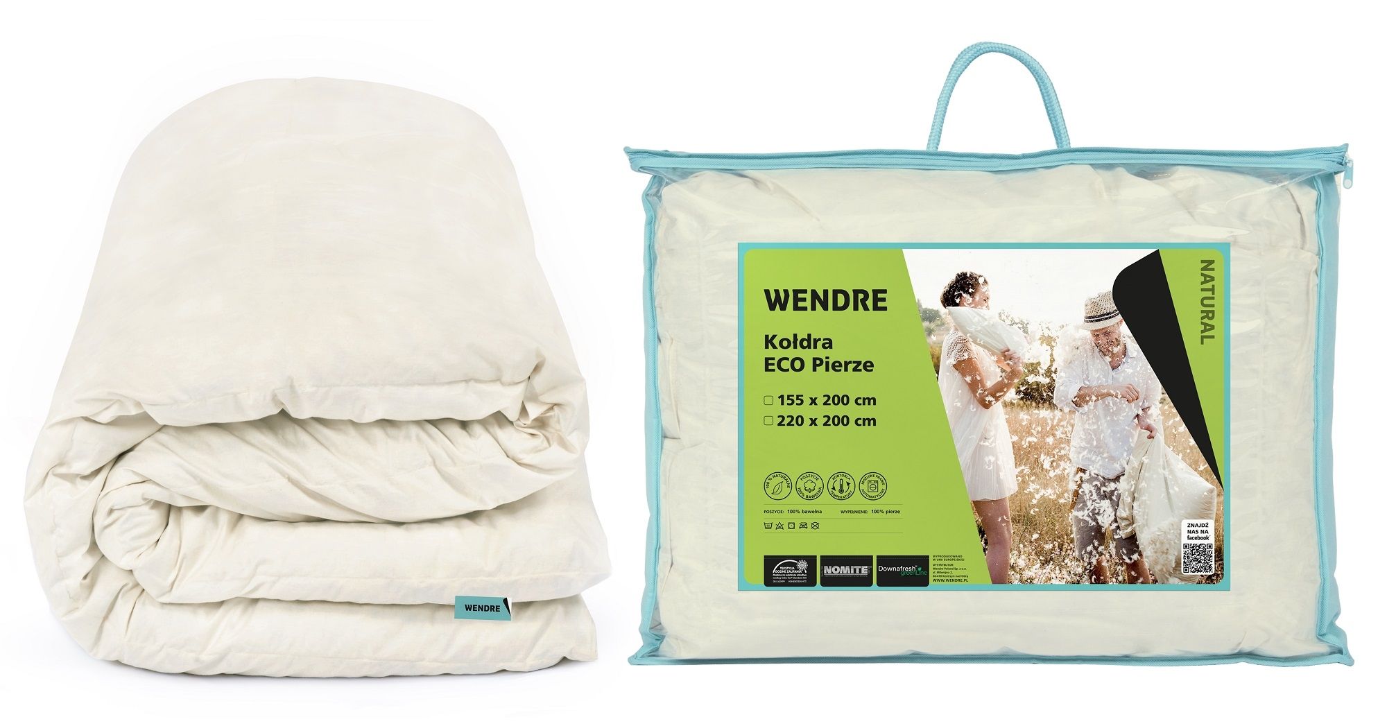 Kołdra WENDRE Eco Pierze 155 x 200 Biały
