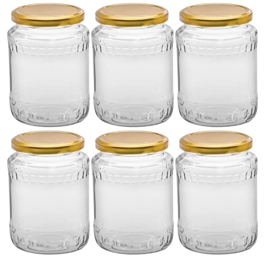 Komplet Słoików FLORENTYNA 720 ml Złota Nakrętka 6 szt.