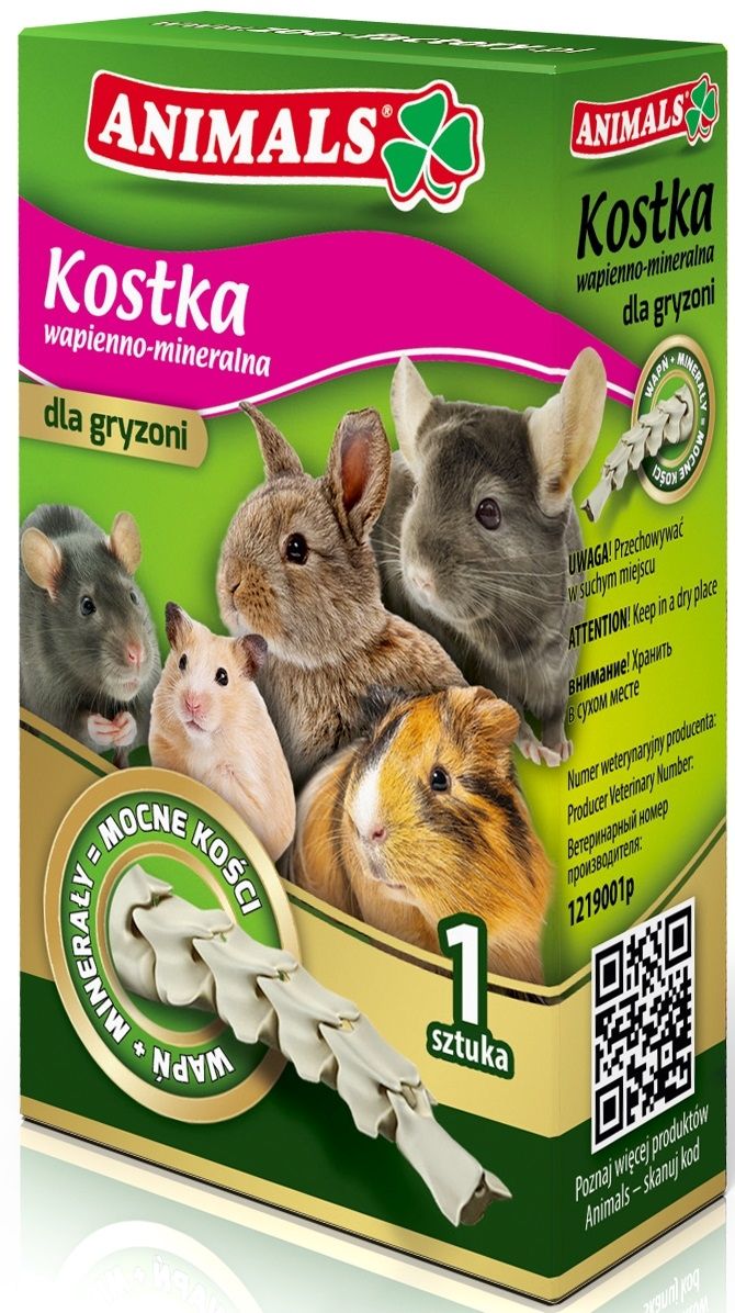 Kostka wapienno-mineralna ANIMALS Kostka wapienna dla gryzoni 1 szt.