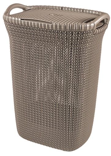 Kosz na bieliznę CURVER Knit 57 l Brązowy 228410