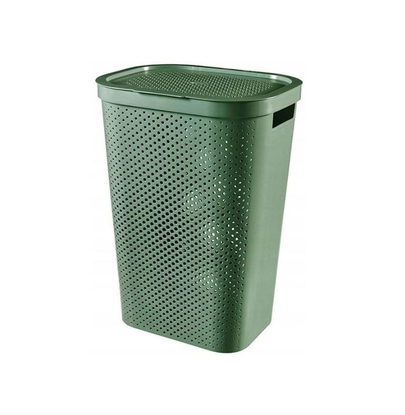 Kosz na Pranie Bieliznę CURVER Pojemnik Oliwkowy 60 l