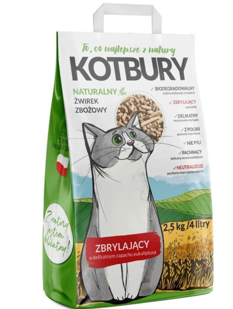 KOTBURY - żwirek naturalny zbożowy 4l