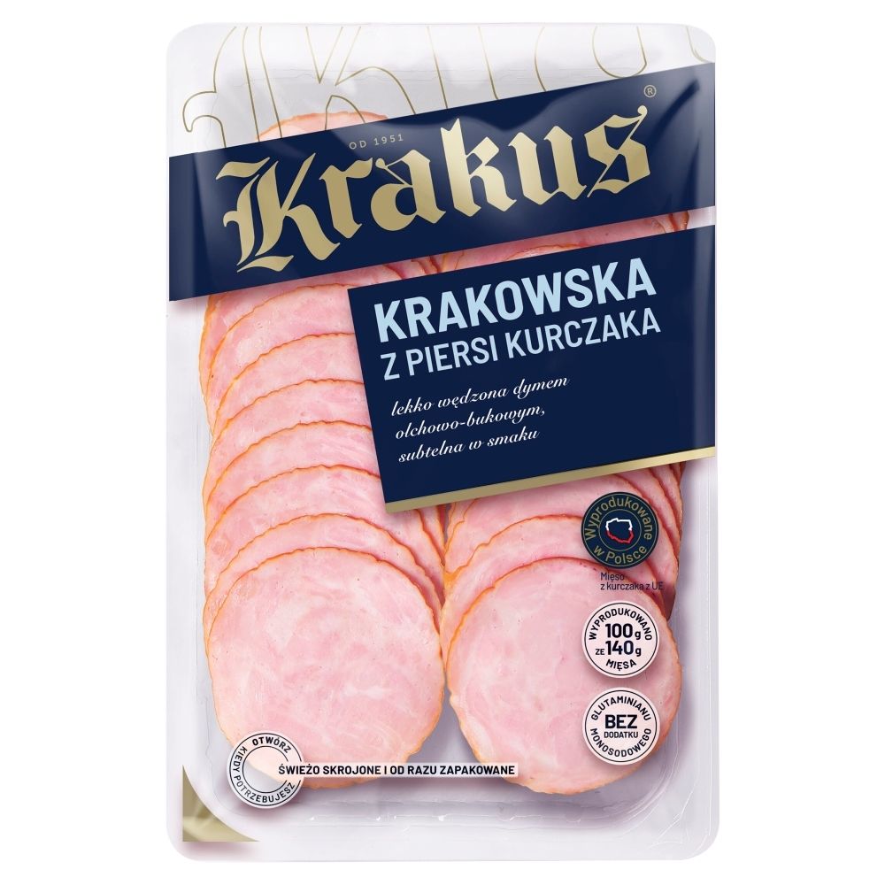 Krakus Kiełbasa krakowska z piersi kurczaka 80 g (2 x 40 g)