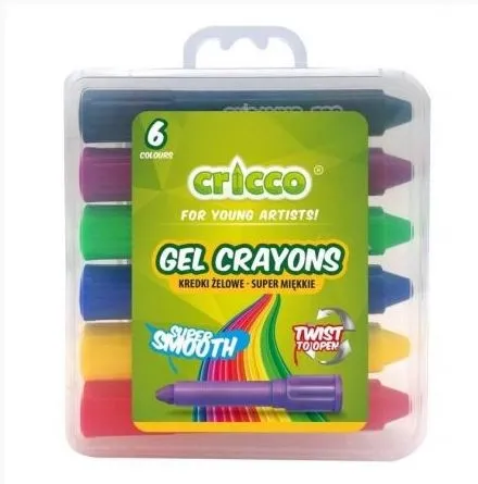 Kredki Żelowe Twist Cricco 6 Kolorów