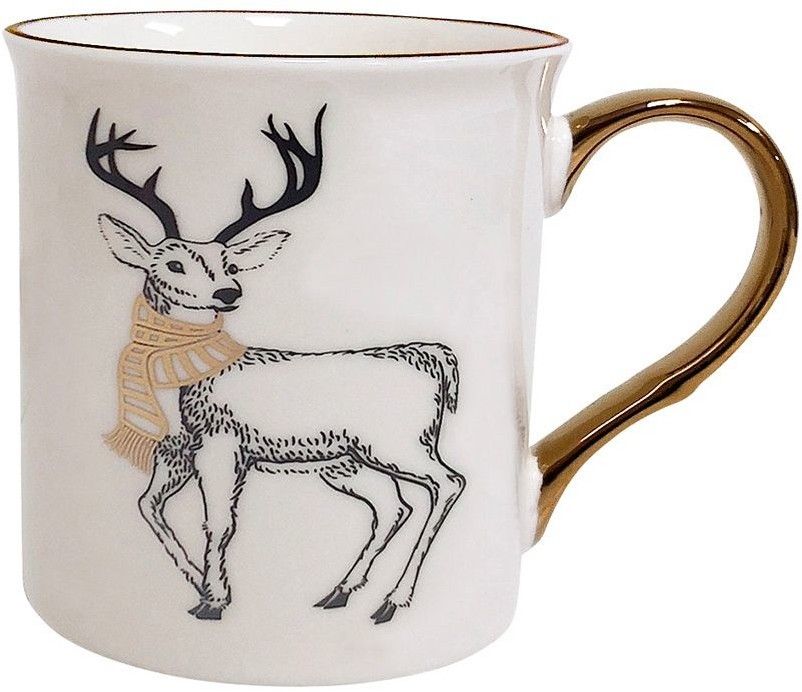 Kubek ALTOM DESIGN Nordic Forest 300 ml Złote ucho Renifer 01010031415