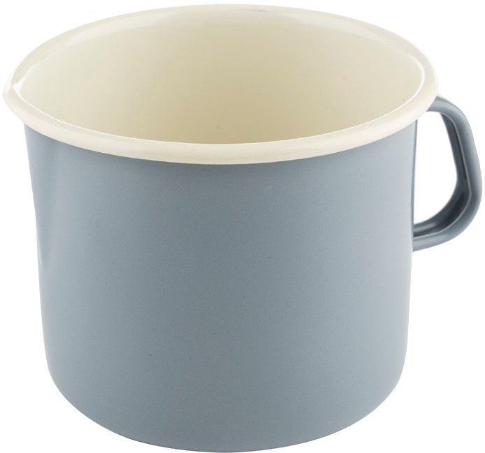 Kubek florentyna kubek emaliowany gładki forte szary 12cm 1l wylewka 0k0166