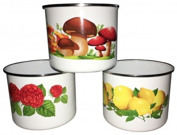 Kubek GARPOL Kubek emaliowany zdobiony 9 cm (mix) 004-348/9/0,5