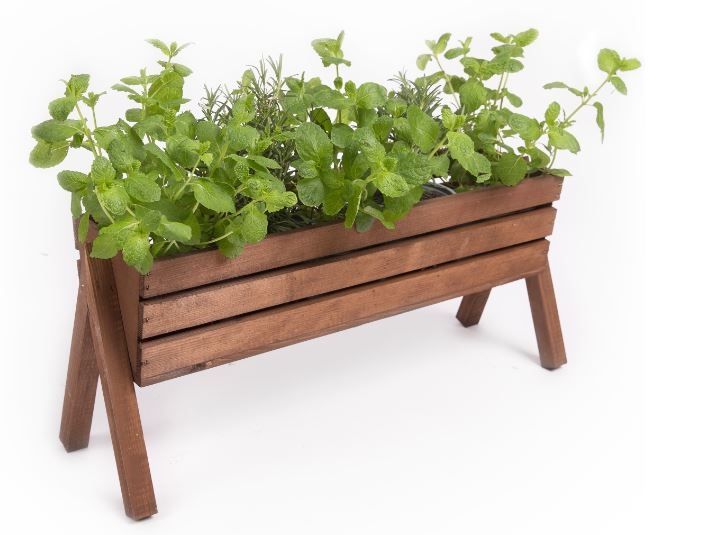 Kwietnik na nóżkach 60x18x15 Brązowy