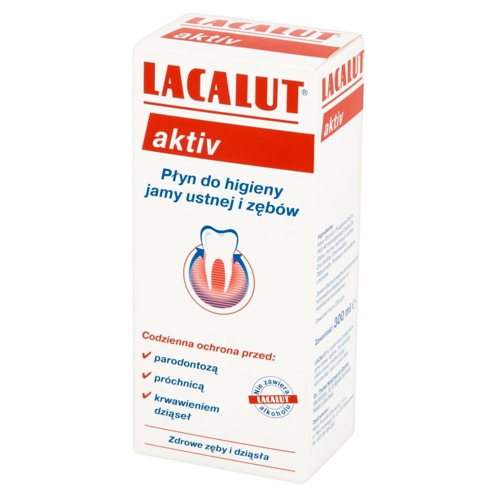 Lacalut Aktiv Płyn do higieny jamy ustnej i zębów 300 ml