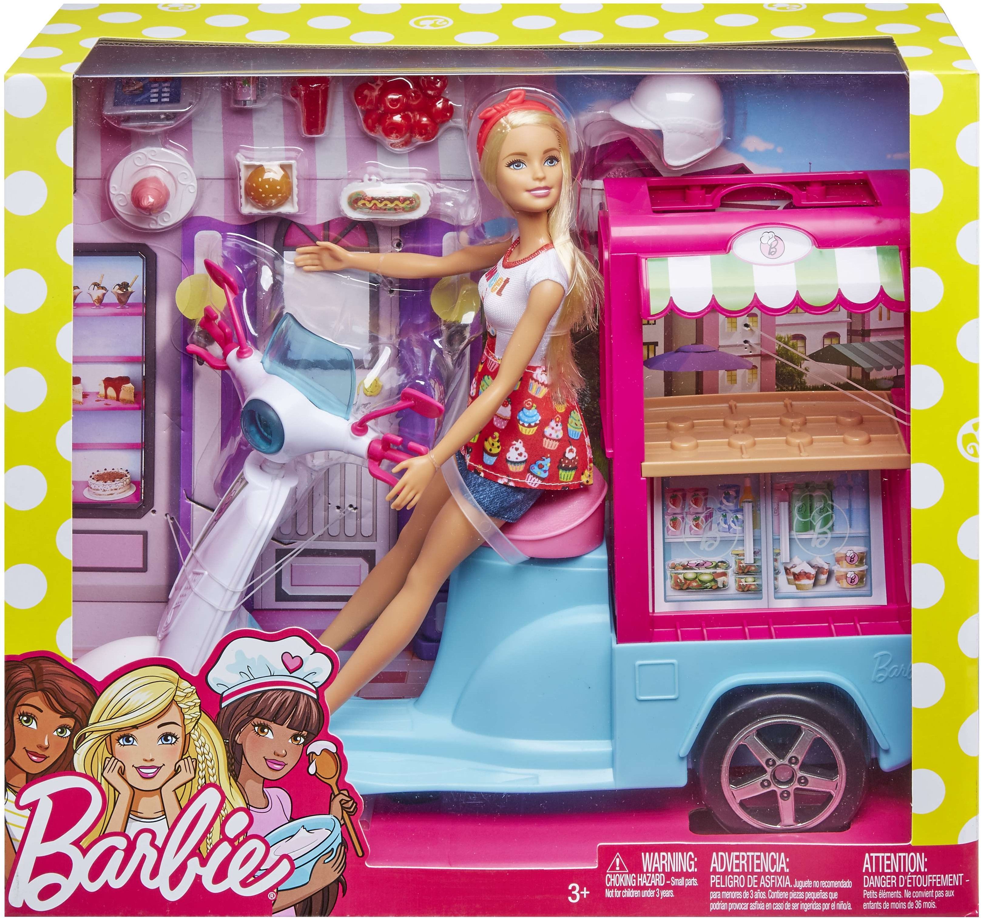 Lalka MATTEL Barbie Mobilny bufecik + Lalka Zakupy