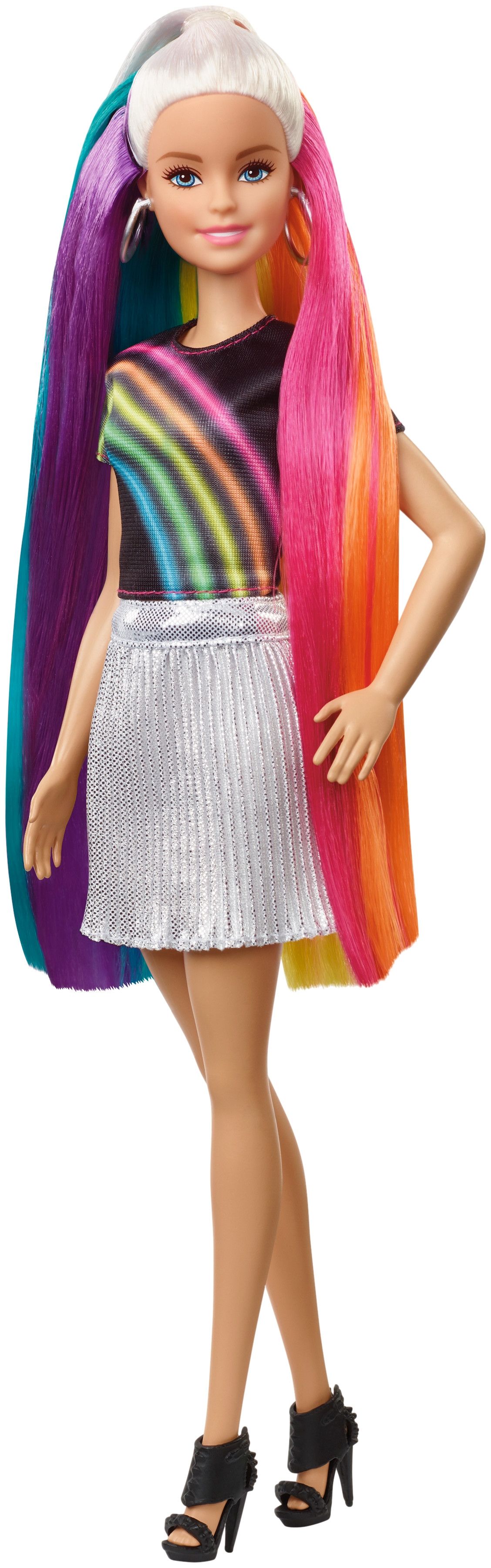 Lalka MATTEL Błyszczące tęczowe wlosy FXN96