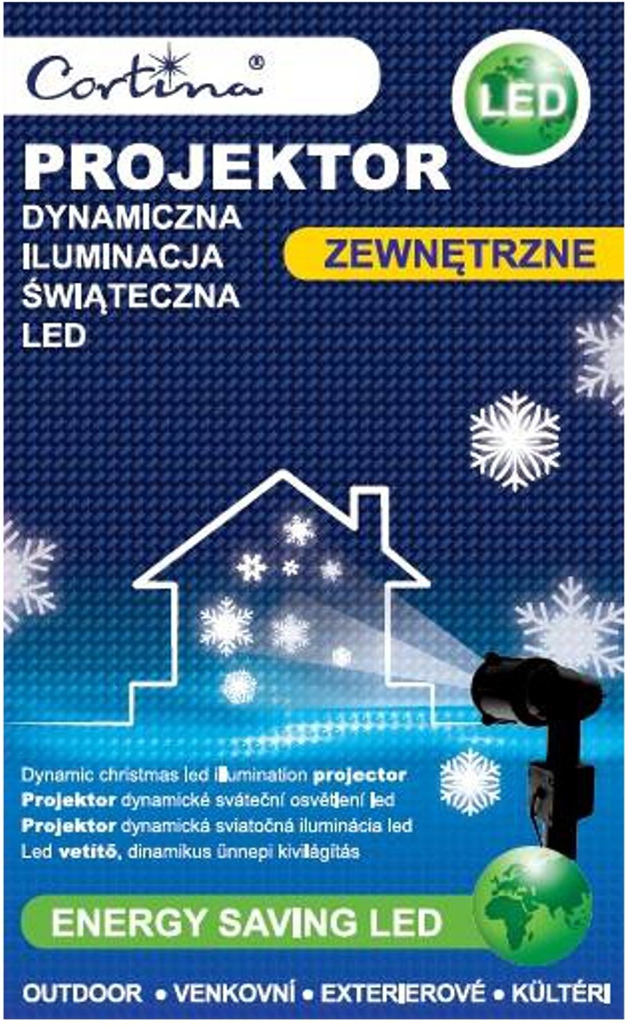 Lampa CORTINA Projektor LED Dynamiczna iluminacja świąteczna Biały