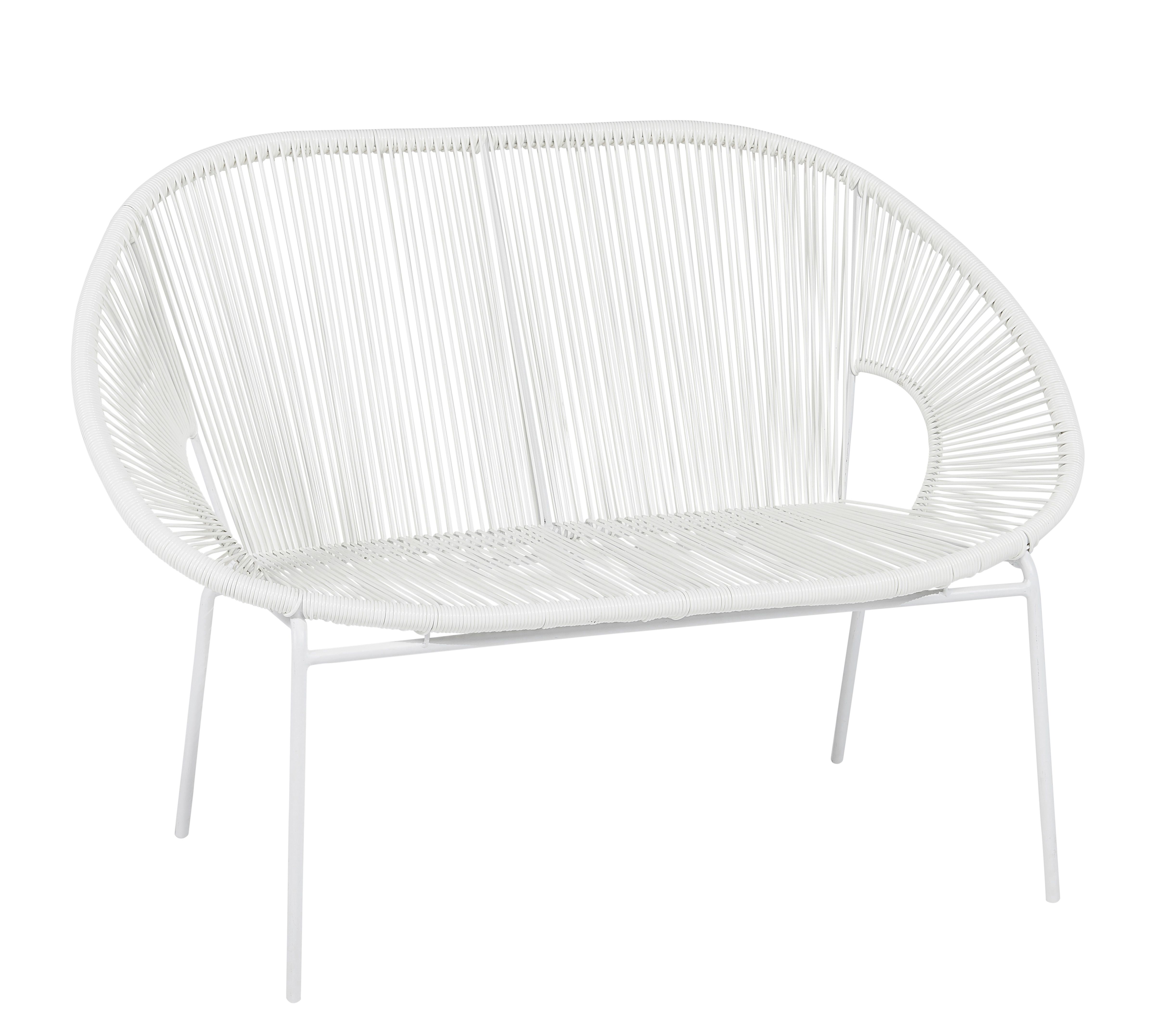 Ławka Ogrodowa T-rattan Biała