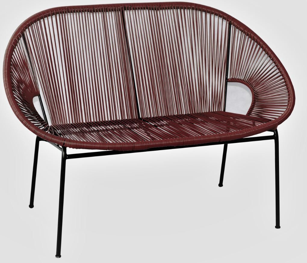 Ławka Ogrodowa T-rattan Bordowa