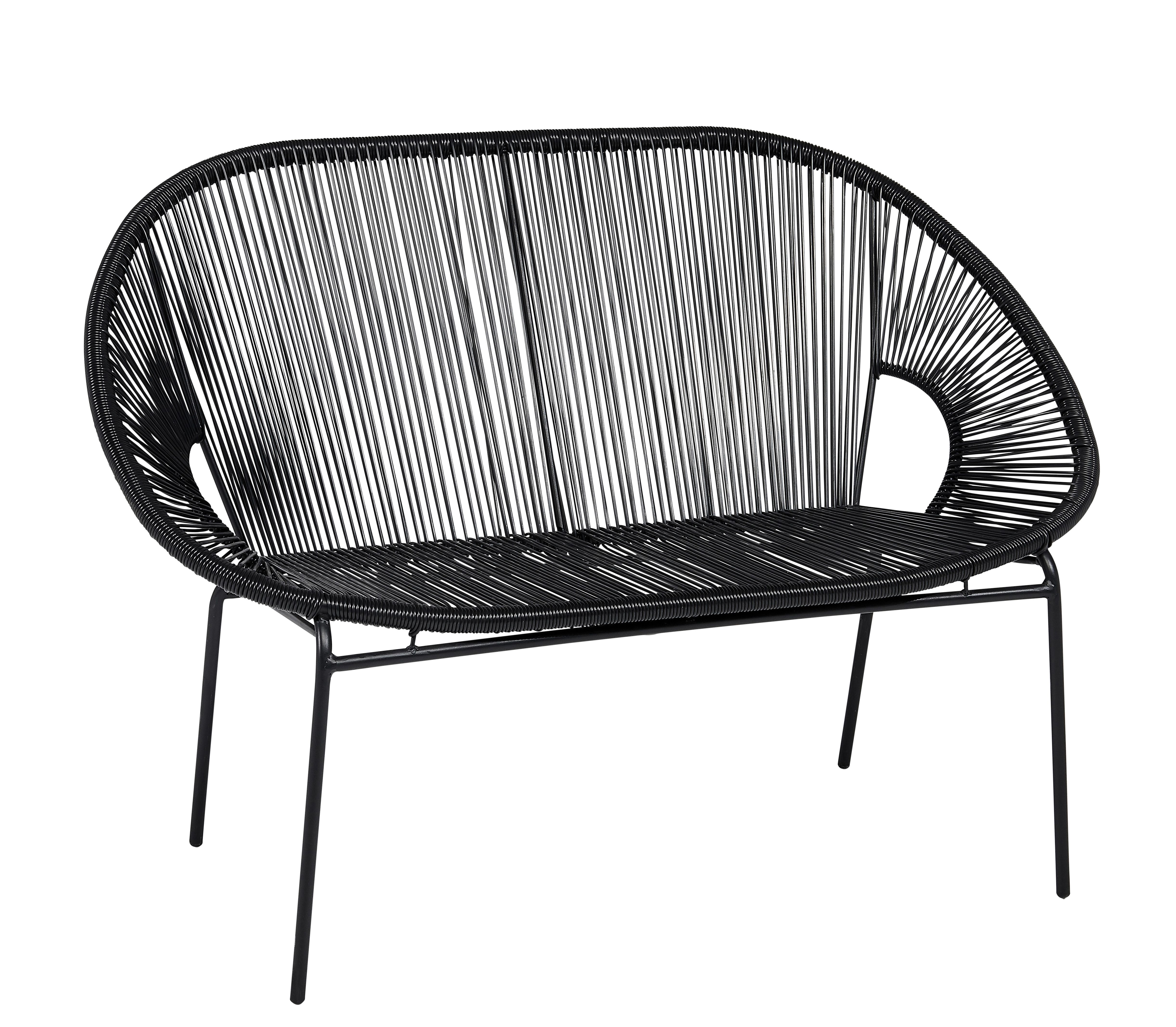 Ławka Ogrodowa T-rattan Czarna