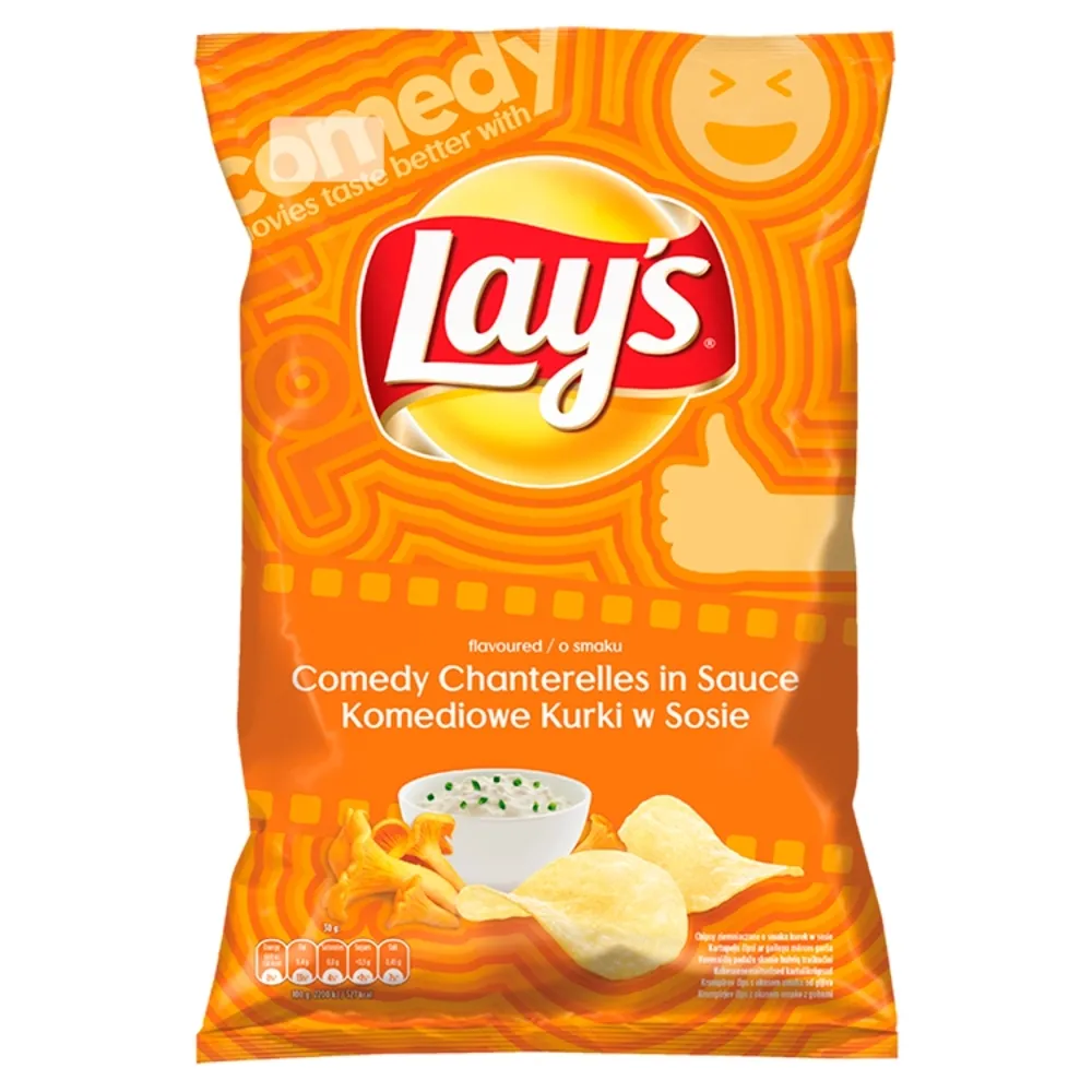 Lay's Chipsy ziemniaczane o smaku komediowe kurki w sosie 140 g