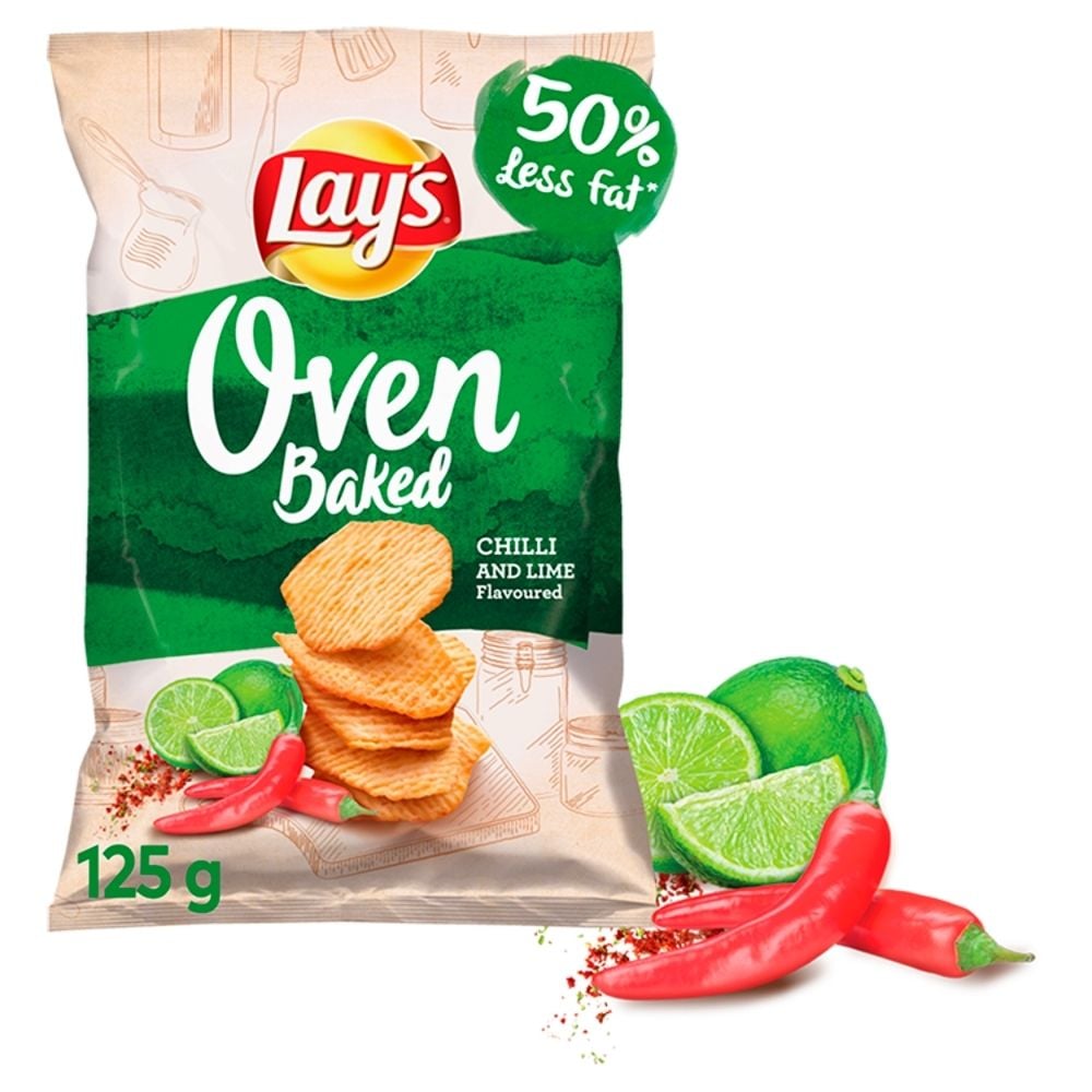 Lay's Oven Baked Pieczone formowane chipsy ziemniaczane o smaku chilli i limonki Lays 125 g
