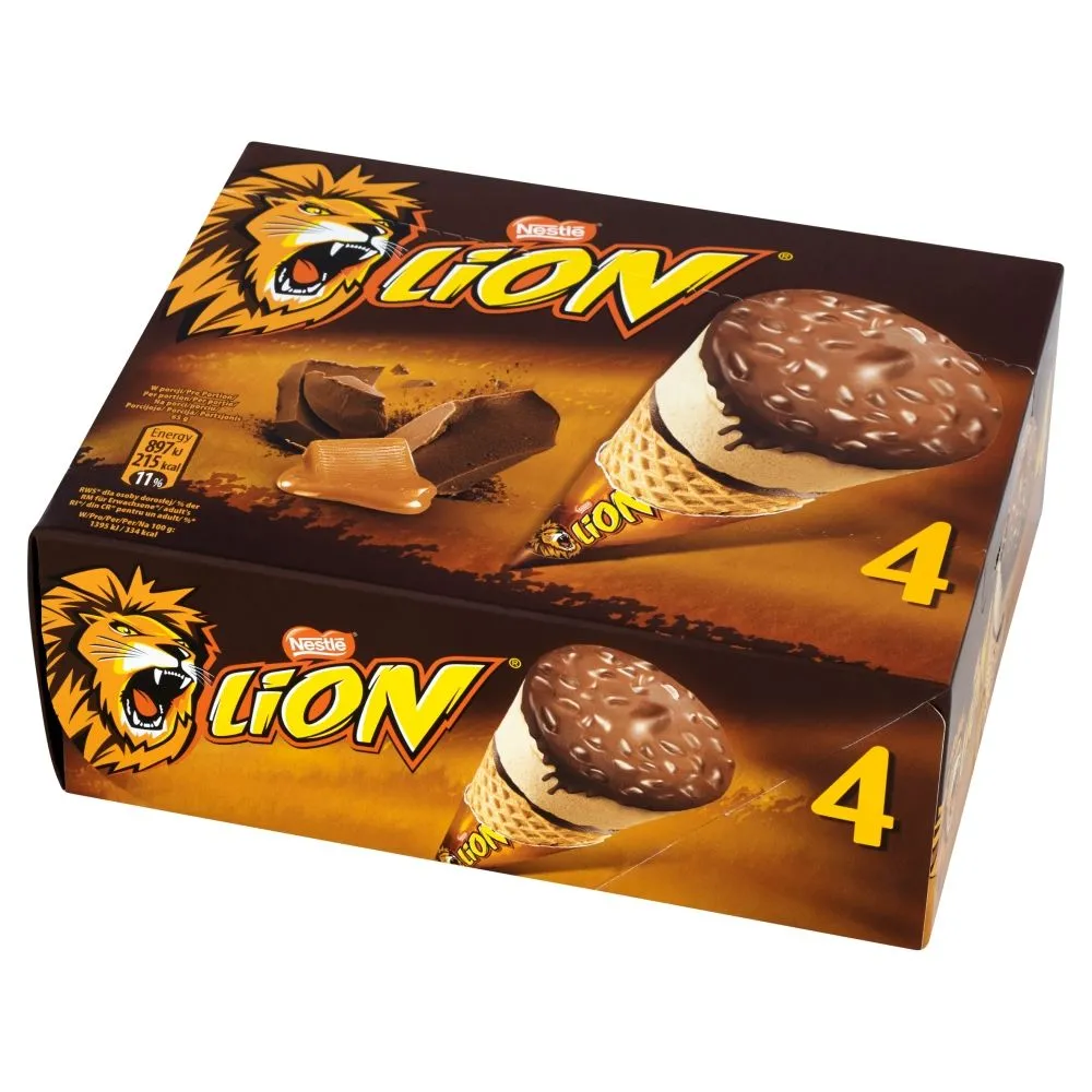 Lion Lody karmelowe i o smaku toffi i ciasteczek 400 ml (4 sztuki)