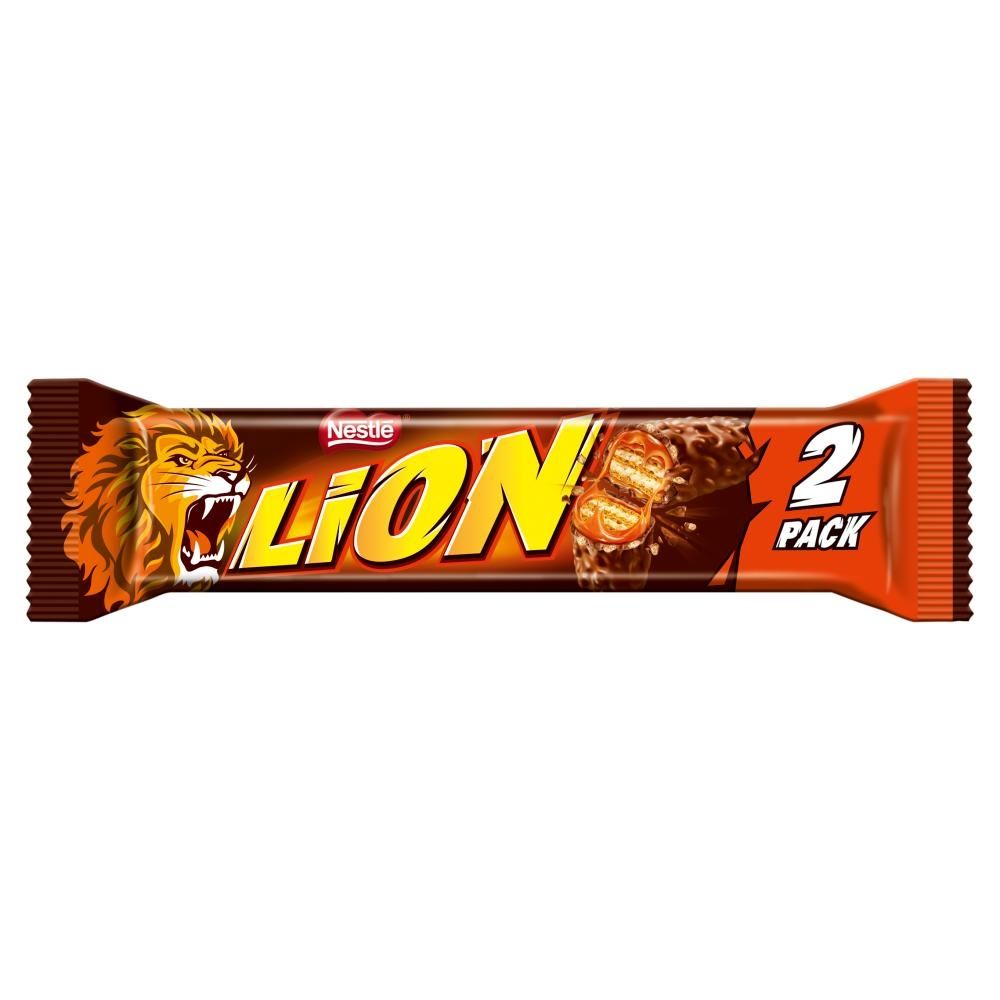 Lion Nadziewany wafel z karmelem i płatkami pszennymi oblany mleczną czekoladą 60 g (2 x 30 g)