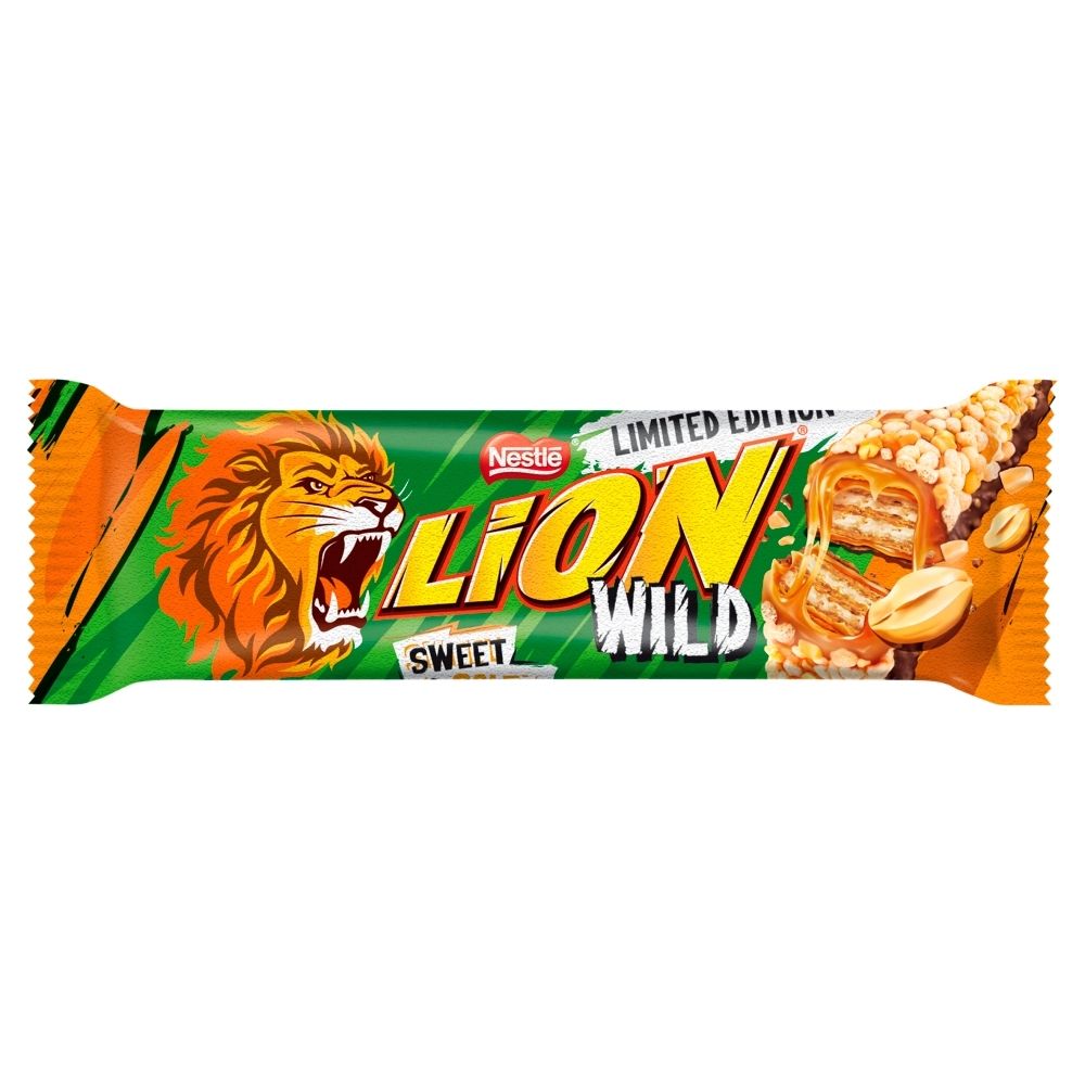 Lion Sweet & Salty Nadziewany wafel z karmelem orzechami płatkami pszennymi i mleczną czekoladą 30 g