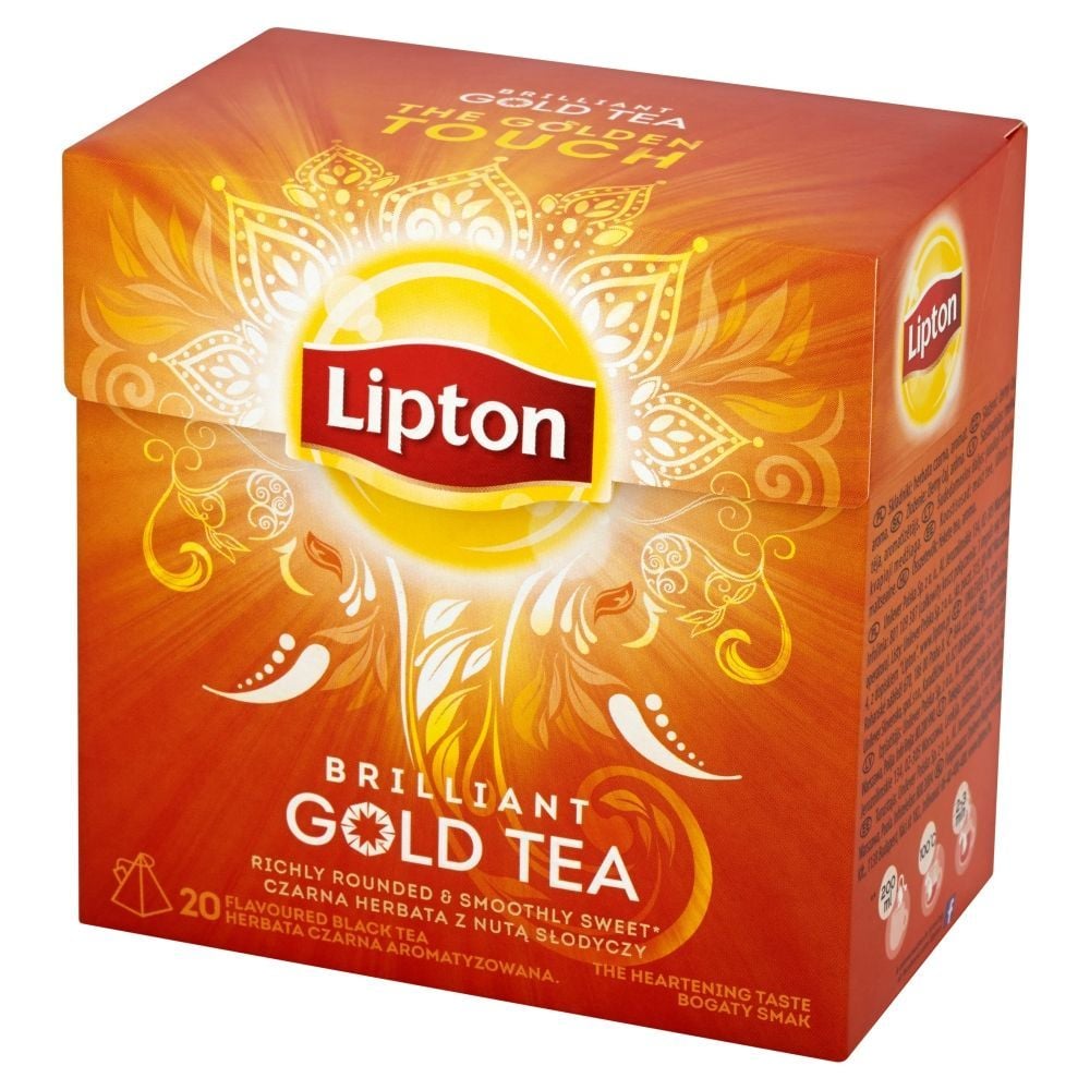 Lipton Brilliant Gold Tea Herbata czarna aromatyzowana 38 g (20 torebek)