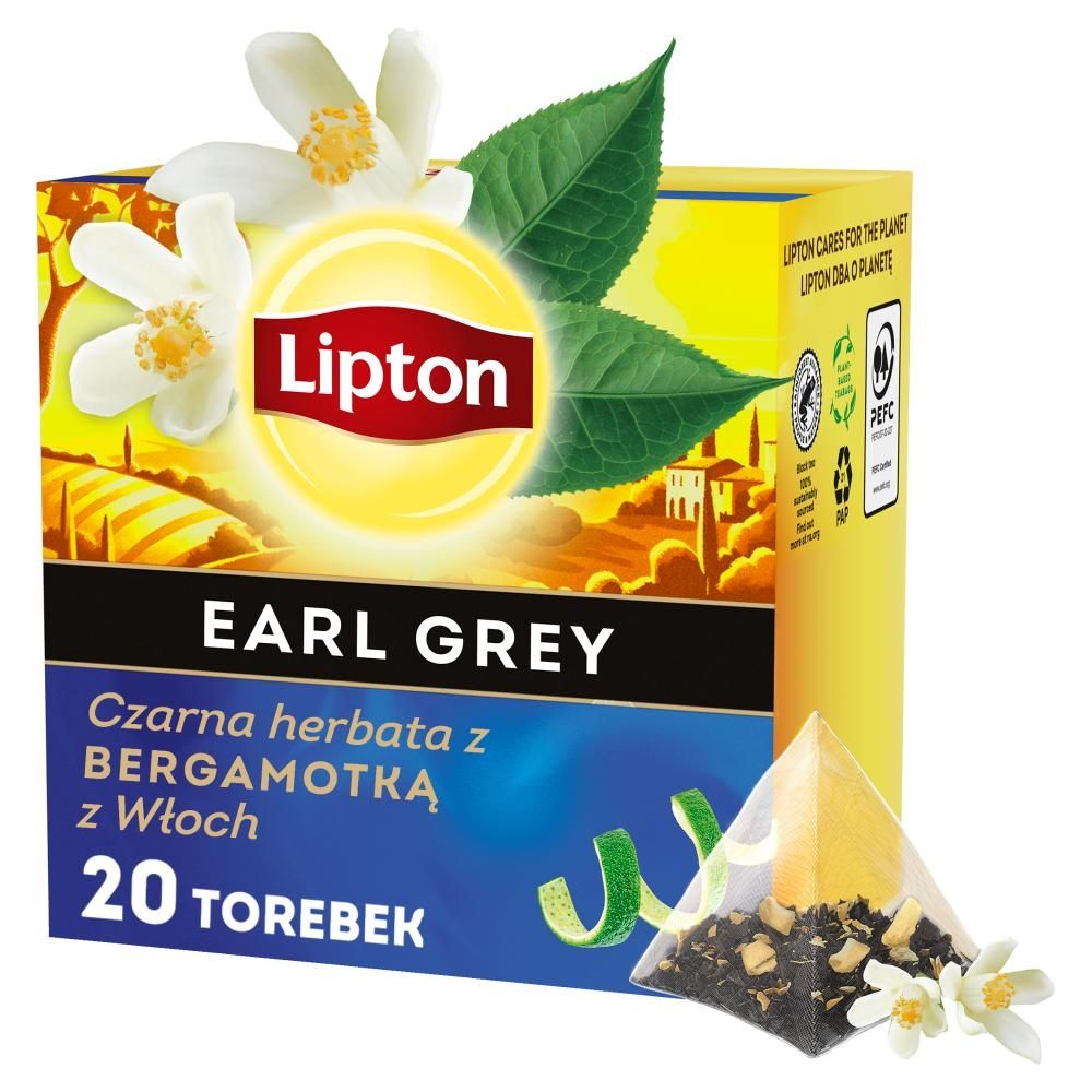 Lipton Discovery Earl Grey Czarna herbata z bergamotką Earl Grey 32 g (20 torebek)