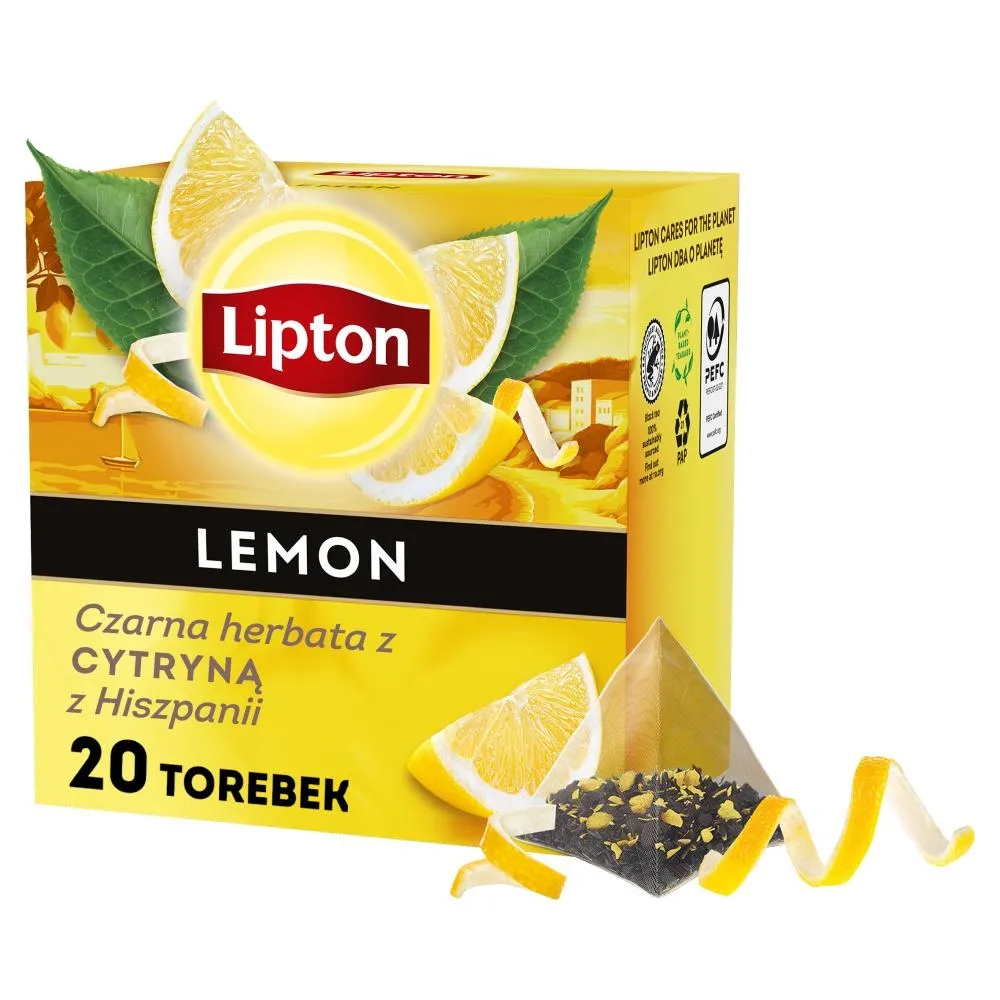 Lipton Discovery Lemon Czarna herbata z cytryną z Hiszpanii 34 g (20 torebek)