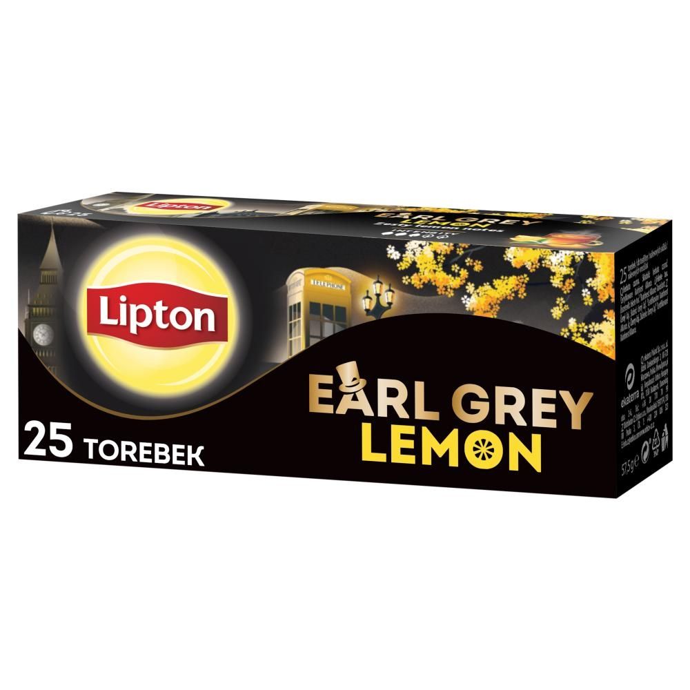 Lipton Earl Grey Lemon Herbata czarna aromatyzowana 50 g (25 torebek)