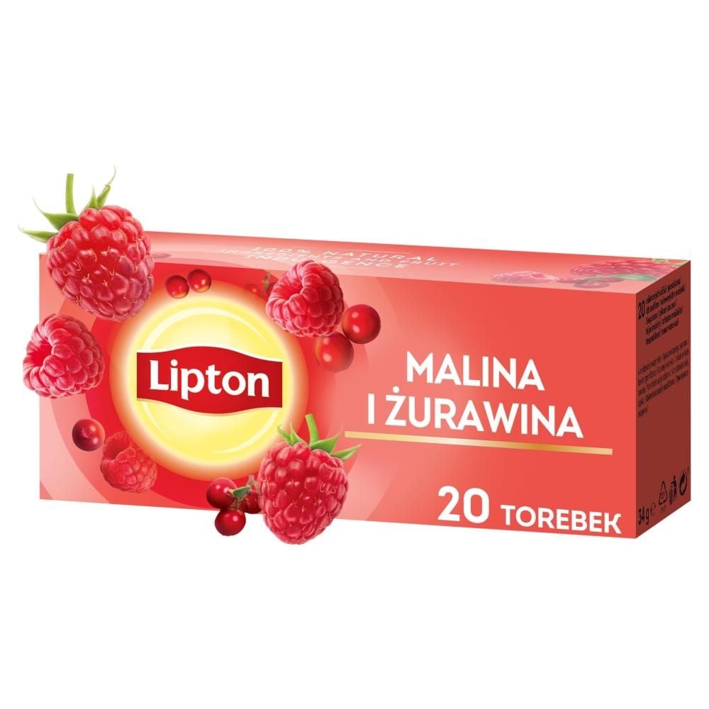 Lipton Herbatka owocowa malina i żurawina 32 g (20 torebek)