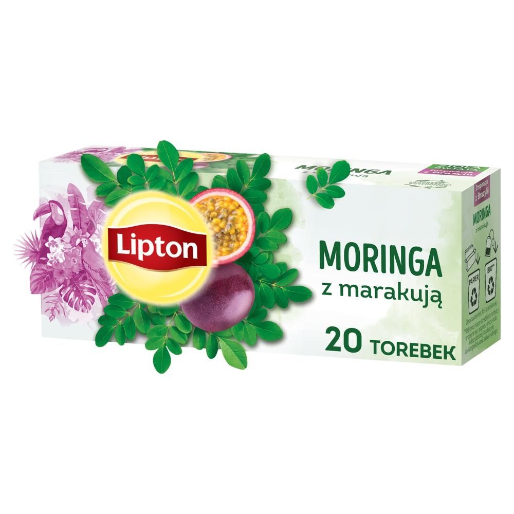 Lipton Herbatka ziołowa aromatyzowana moringa z marakują 18 g (20 torebek)