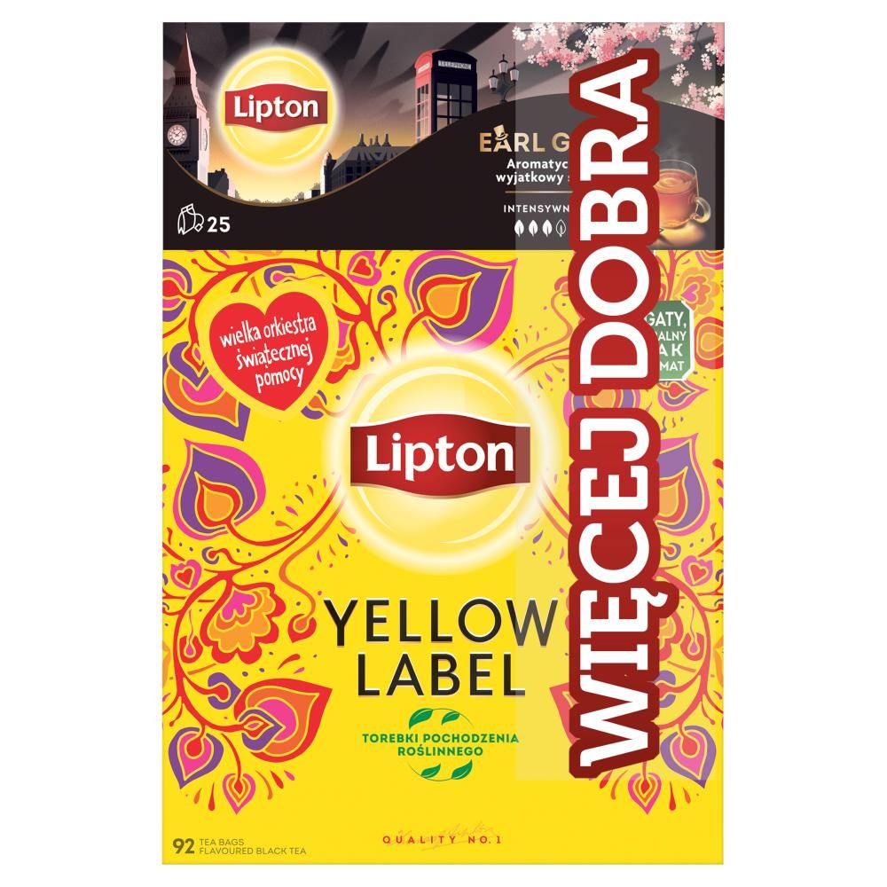 Lipton Yellow Label Herbata czarna 184 g (92 torebki) i Earl Grey Herbata czarna 25 torebek