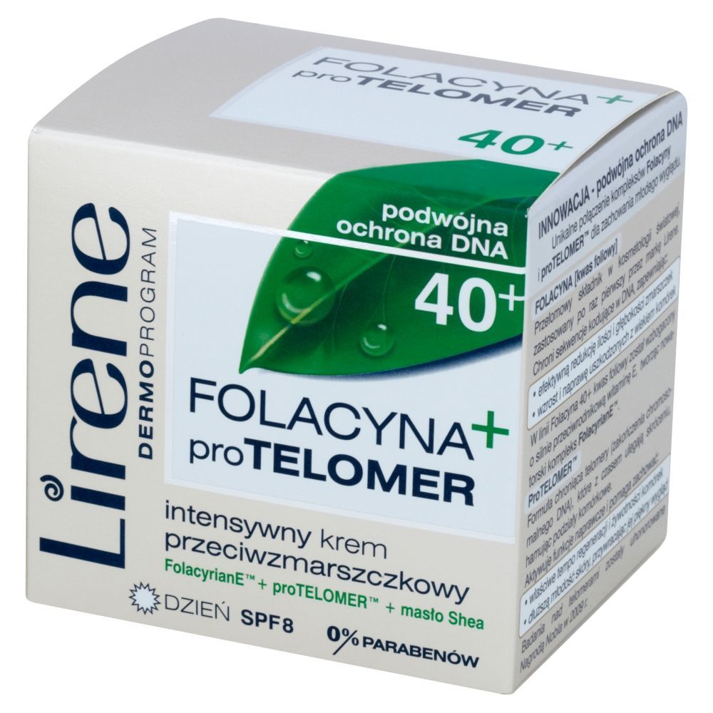 Lirene Dermoprogram 40+ Folacyna proTelomer Intensywny krem przeciwzmarszczkowy na dzień 50 ml