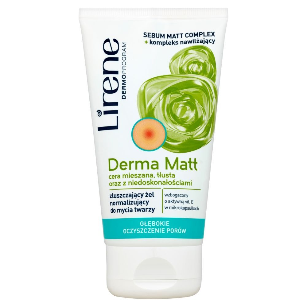 Lirene Dermoprogram Derma Matt Złuszczający żel normalizujący do mycia twarzy 150 ml