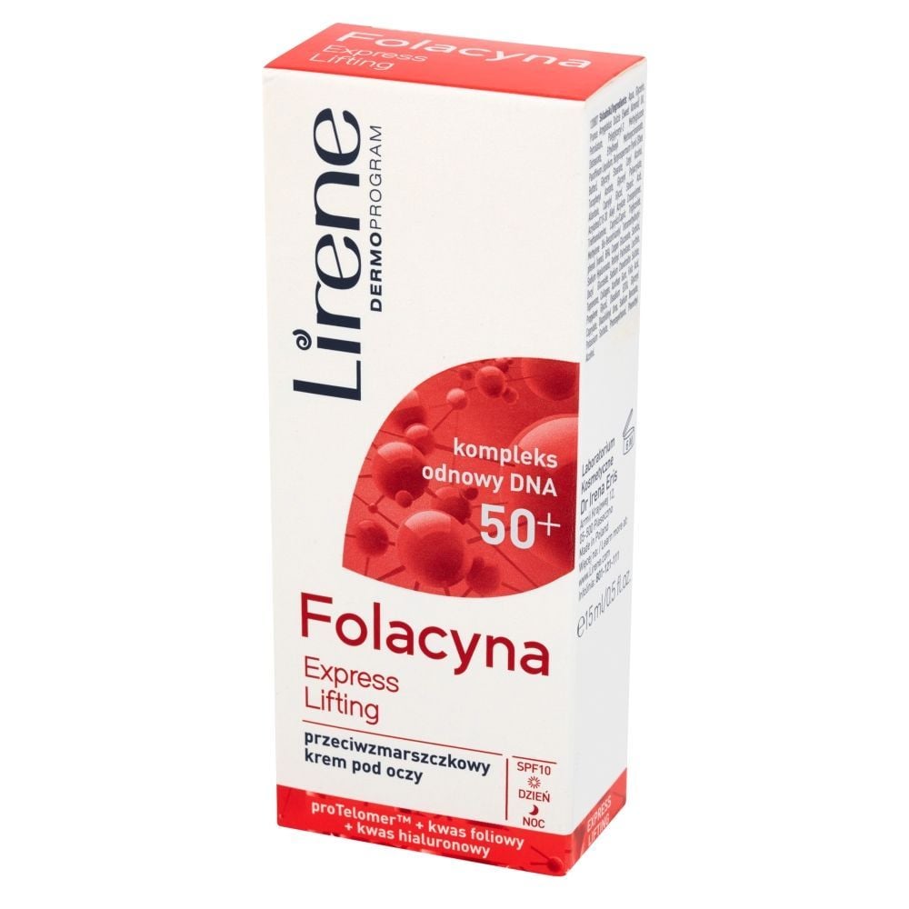 Lirene Folacyna 50+ Express Lifting Przeciwzmarszczkowy krem pod oczy 15 ml