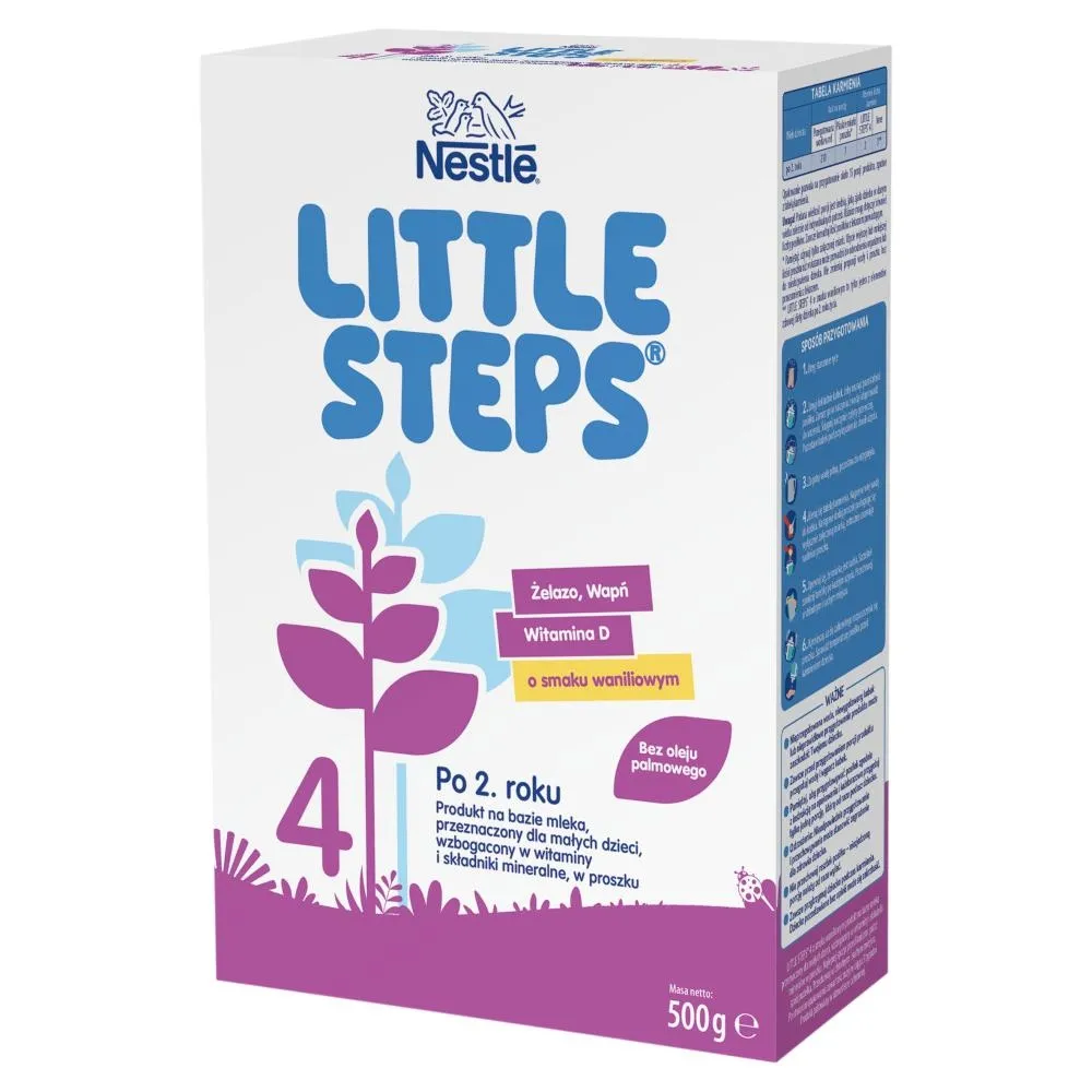 LITTLE STEPS 4 Produkt na bazie mleka dla małych dzieci po 2. roku o smaku waniliowym 500 g