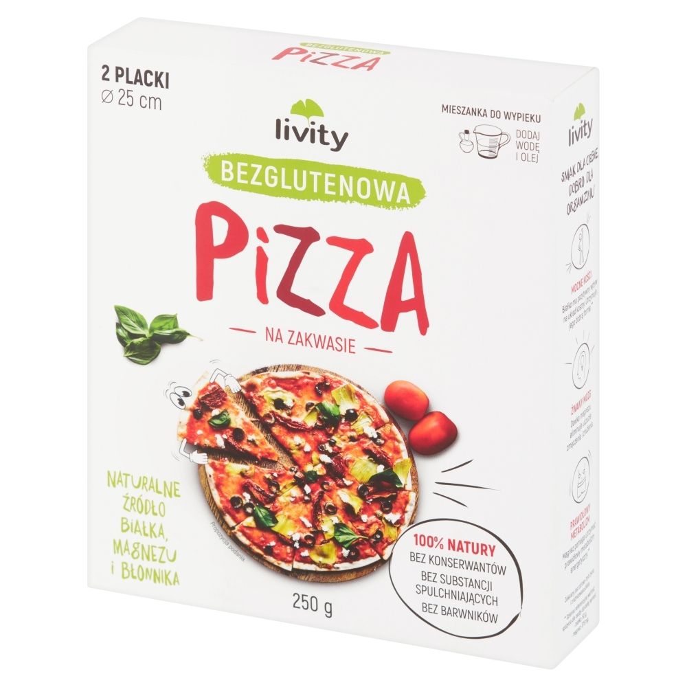 Livity Pizza bezglutenowa na zakwasie Mieszanka do wypieku 250 g