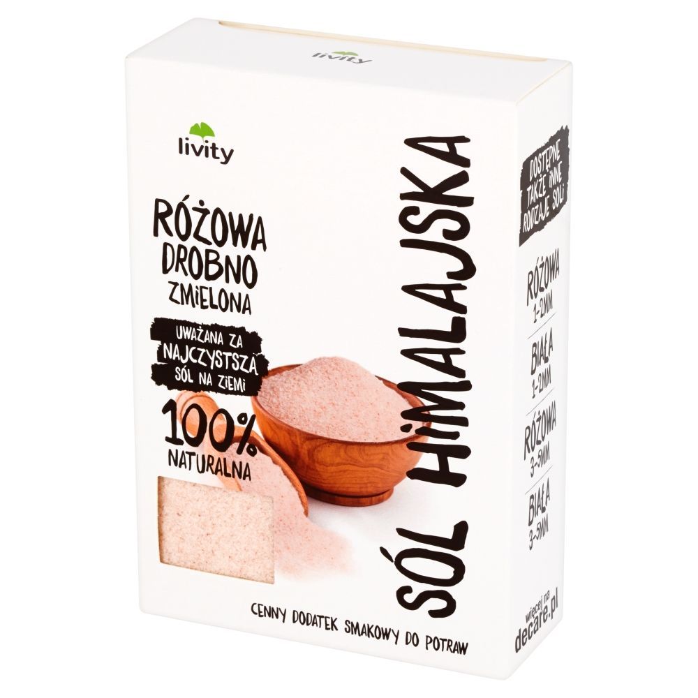 Livity Sól himalajska różowa drobno zmielona 500 g