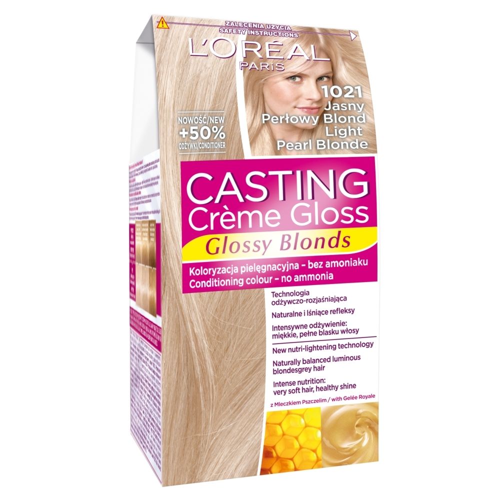 Фото - Фарба для волосся LOreal L'Oreal Paris Casting Creme Gloss Farba do włosów 1021 jasny perłowy blond 