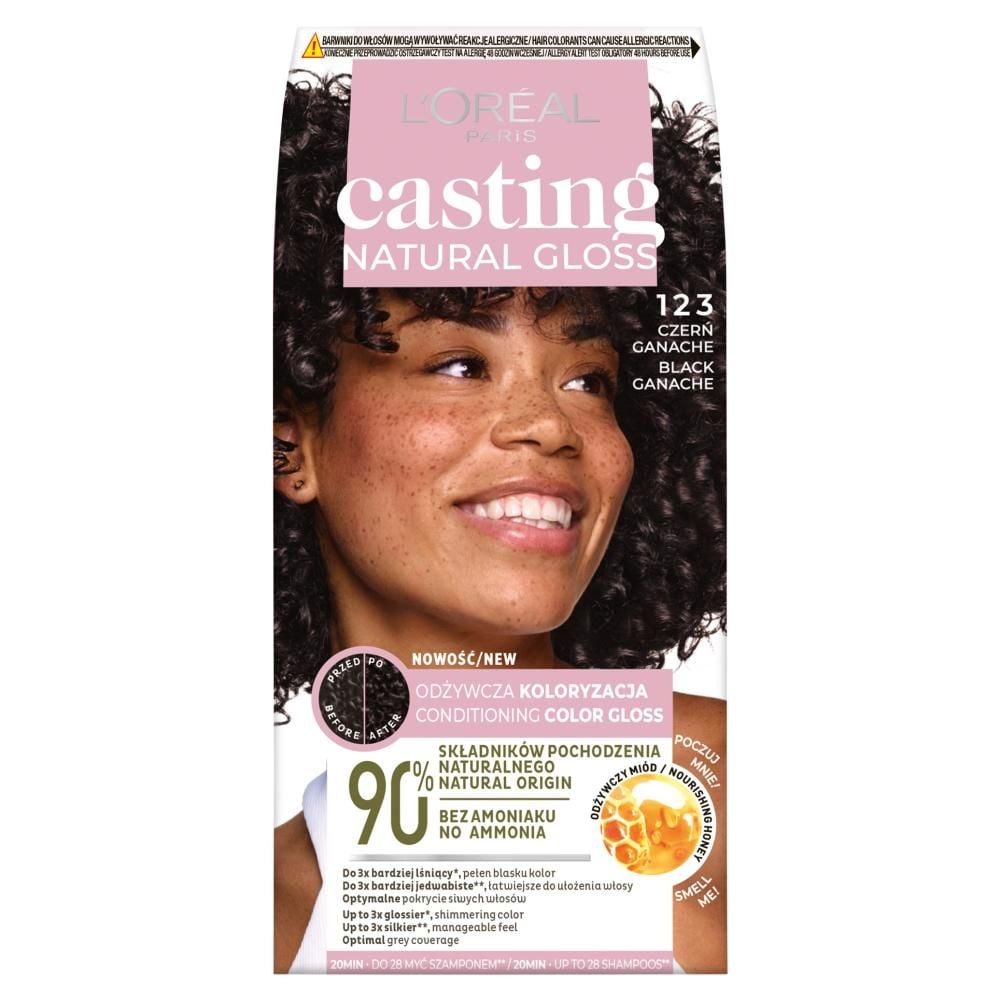 L'Oréal París Casting Natural Gloss Farba do włosów 123 czerń ganache