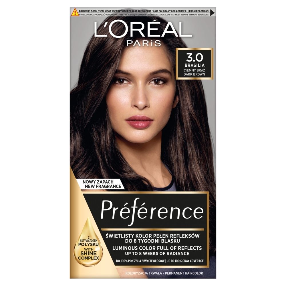Фото - Фарба для волосся LOreal L'Oréal Paris Préférence Farba do włosów ciemny brąz 3.0 Brasilia 