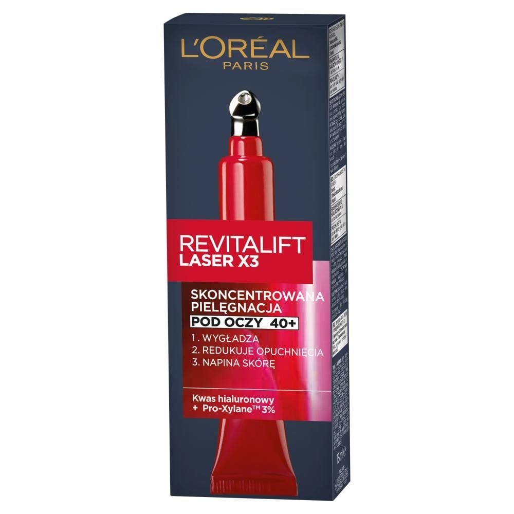 L'Oréal Paris Revitalift Laser x 3 Skoncentrowana pielęgnacja pod oczy 40+ 15 ml