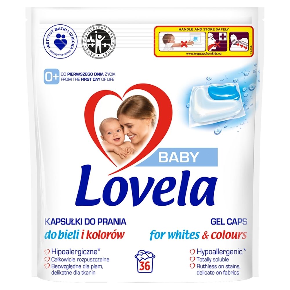 Lovela Baby Hipoalergiczne kapsułki do prania do bieli i kolorów 781,2 g (36 prań)