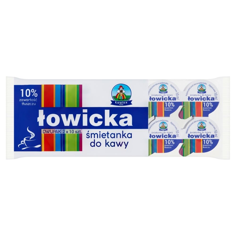 Łowicz Śmietanka do kawy łowicka UHT 10% 200 ml (20 x 10 ml)