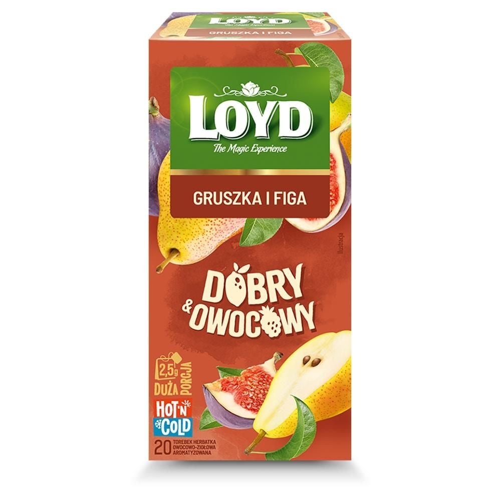 Loyd Dobry & Owocowy Herbatka owocowo-ziołowa aromatyzowana gruszka i figa 50 g (20 x 2,5 g)