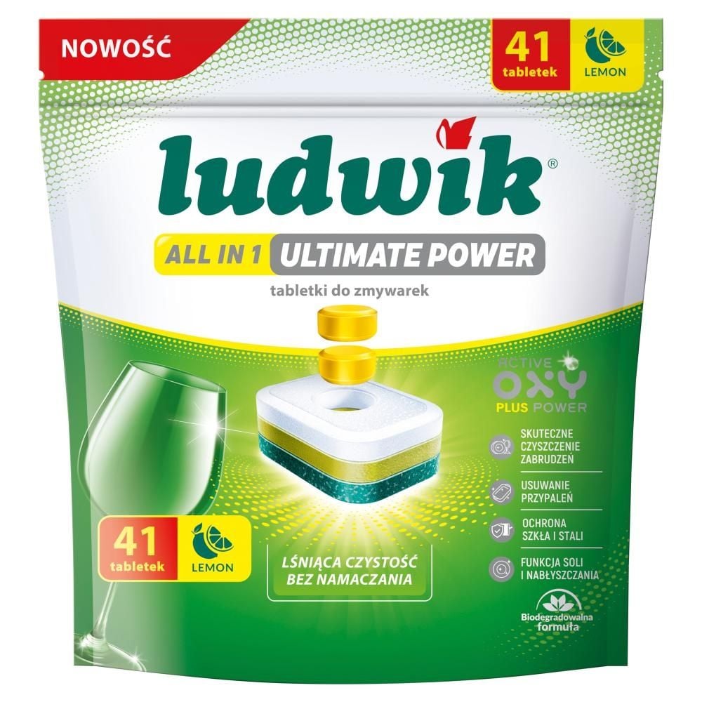 Ludwik All in 1 Ultimate Power Lemon Tabletki do zmywarek 738 g (41 sztuk)