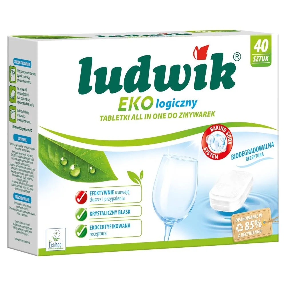Ludwik Ekologiczny All in One Tabletki do zmywarek 720 g (40 sztuk)