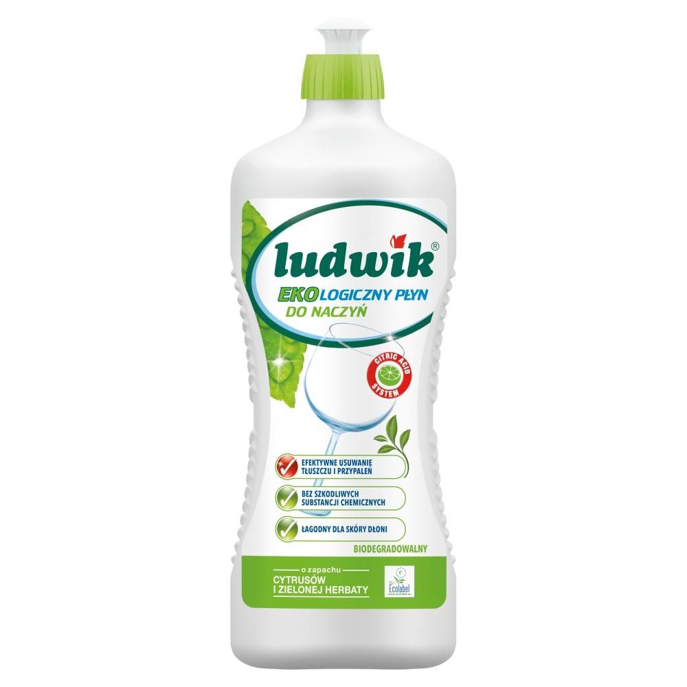 Ludwik Ekologiczny płyn do mycia naczyń o zapachu cytrusów i zielonej herbaty 900 ml